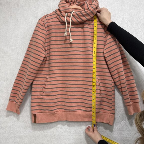 Ampersand Avenue Sweatshirt Womens XXL Pink Stripe Cowl Neck Fleece Pullover - Picture 5 of 10
